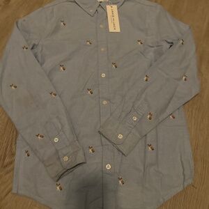 Janie and Jack dog blue shirt